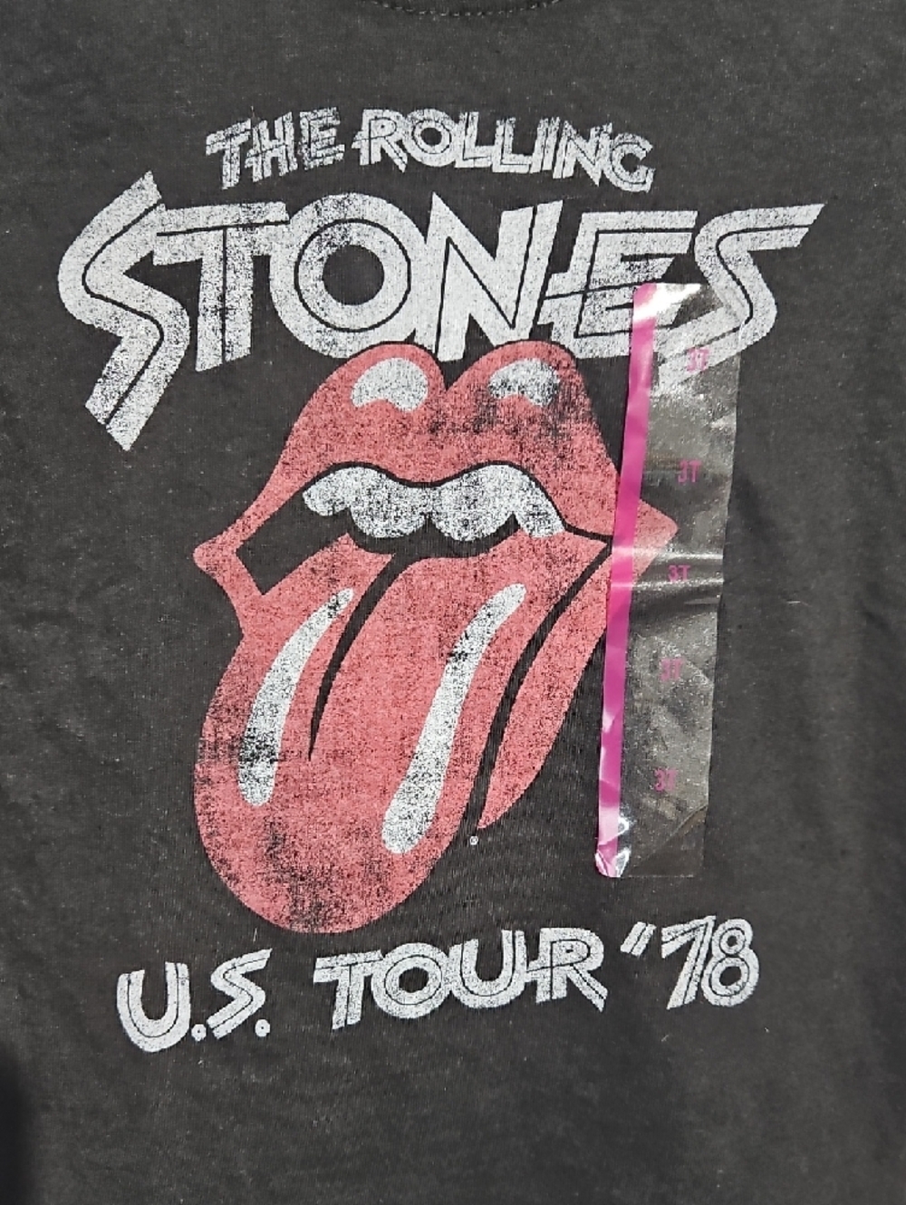 The Rolling Stones Black Kids' Tee with Red Tongue Graphic - Picture 2 of 5